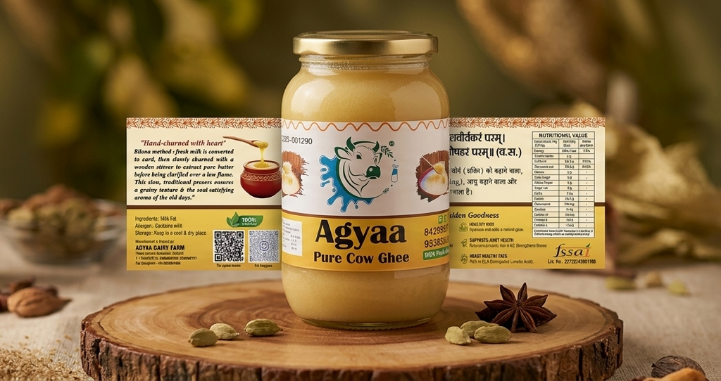 Agyaa Pure Cow Cultured Ghee: The Command of Purity 1 ltr